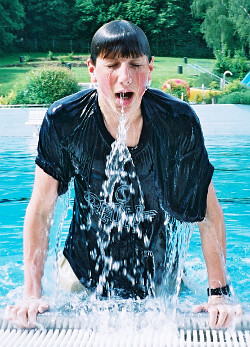 hoodie in the pool